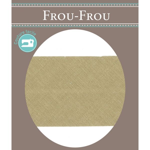 Biais Coton Uni Replié  40mm Frou-Frou Beige 4925-40-4 image