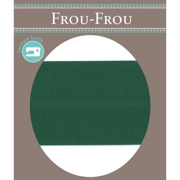 Biais Coton Uni Replié  40mm Frou-Frou  Vert 4925-40-462 image
