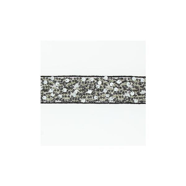 Ruban sequins paillettes 42mm Noir 4956-40-1 petite image