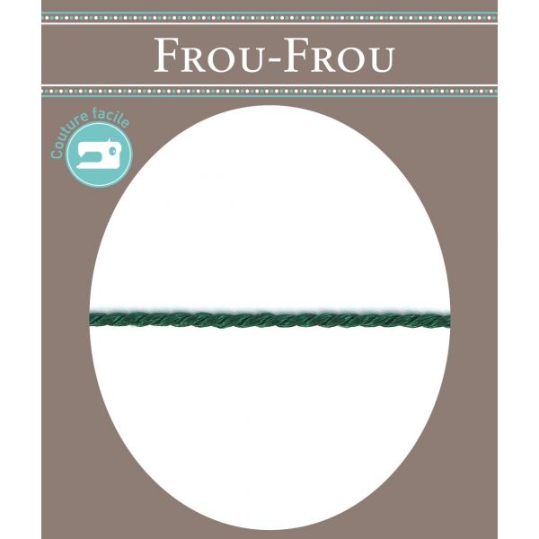 Frou-Frou Cordelière Rayonne 2mm Unis Vert Emeraude 4971-0-18 image