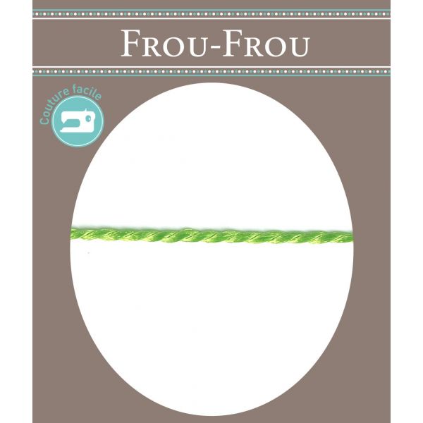 Frou-Frou Cordelière Rayonne 2mm Unis Vert pomme 4971-0-21 image