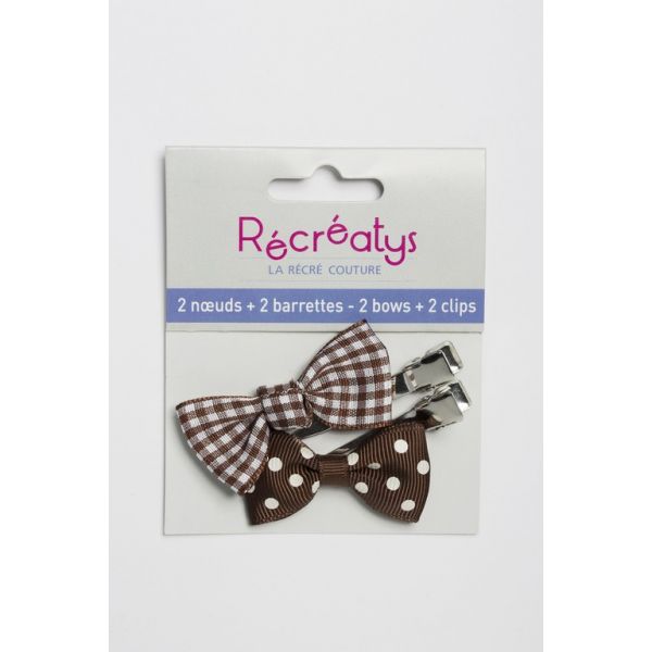 SACHET DE 2 NOEUDS BARRETTES RECREATYS 5x2