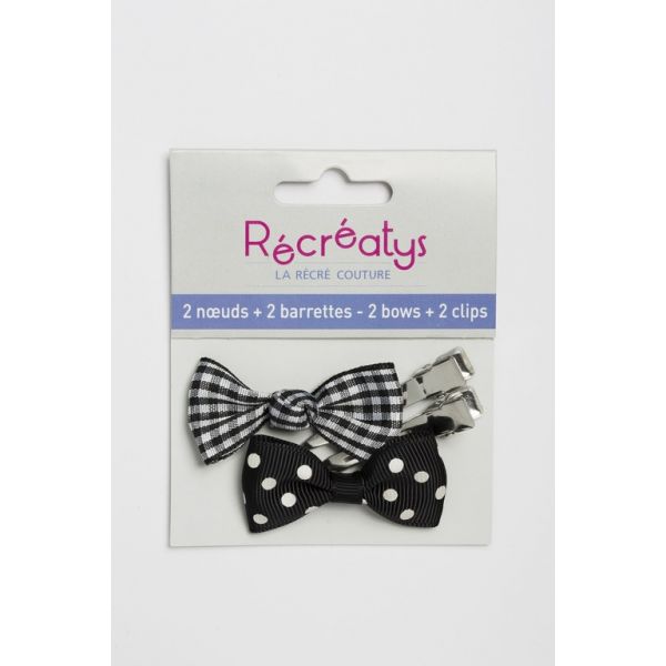 SACHET DE 2 NOEUDS BARRETTES RECREATYS 5x2