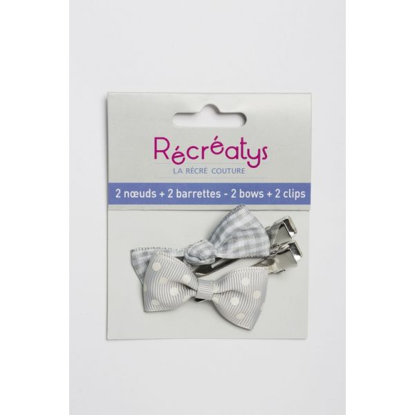 SACHET DE 2 NOEUDS BARRETTES RECREATYS 5x2
