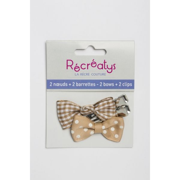 SACHET DE 2 NOEUDS BARRETTES RECREATYS 5x2