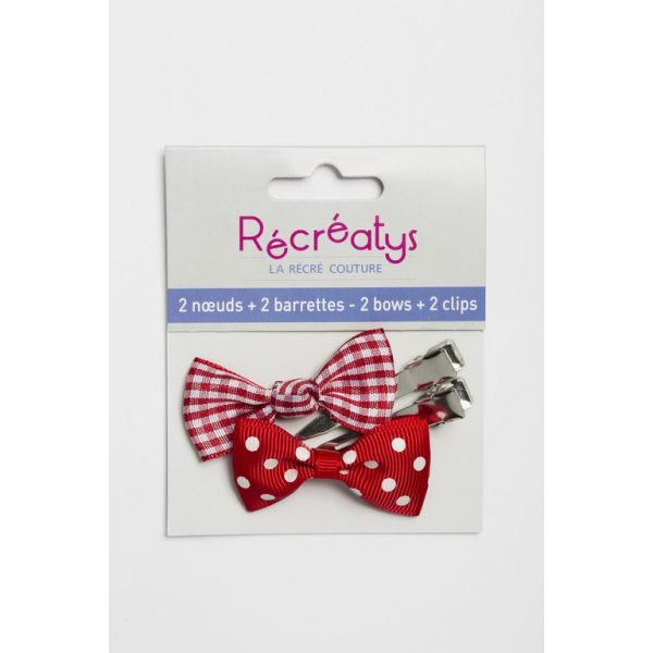 SACHET DE 2 NOEUDS BARRETTES RECREATYS 5x2