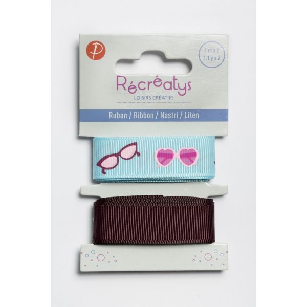 Récréatys - Assortiment 2 rubans 2x16mmx1m Lunettes et Uni 4740-16-1 image