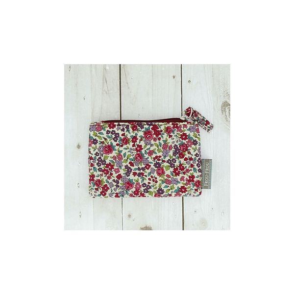 Porte monnaie Fleuri Bordeaux glamour petites fleurs 10206-0-13 petite image