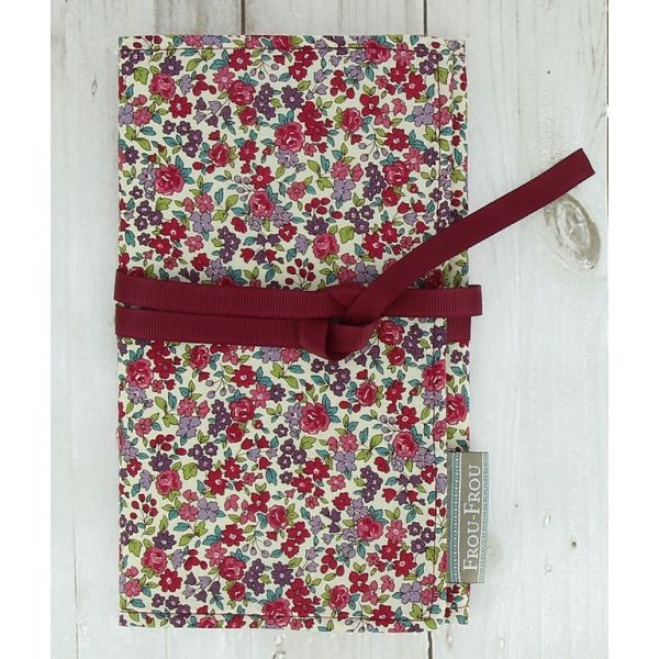 Pochette bijoux Fleuri Bordeaux glamour petites fleurs 10200-0-13 image
