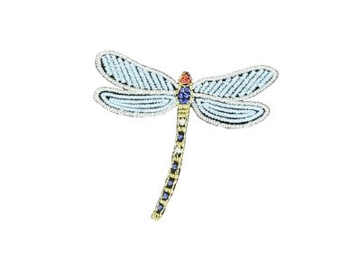 THERMOCOLLANT RECREATYS Collection Oiseaux Chics Libellule Bleue