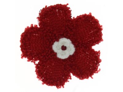 THERMOCOLLANT RECREATYS Collection Florale Fleur tricot Rouge Blanc