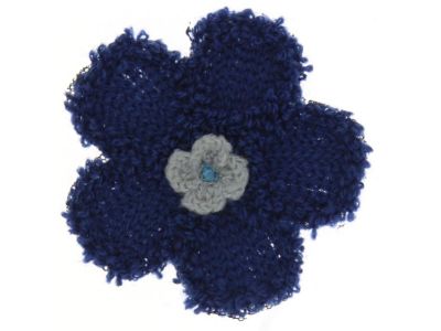 THERMOCOLLANT RECREATYS Collection Florale Fleur tricot Bleue