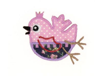 THERMOCOLLANT Oiseau Rose 6x4,5cm Collection Vichy 