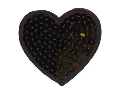 THERMOCOLLANT RECREATYS Collection Glitter Coeur Sequins Noirs