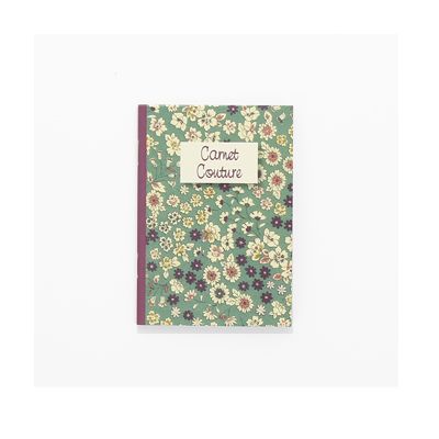 Carnet Couture Fleuri Vert Eucalyptus
