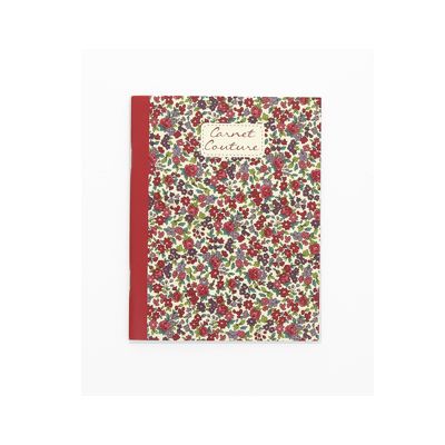 Carnet Couture Fleuri Bordeaux petites fleurs