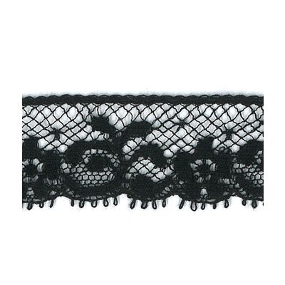 Dentelle de Calais Tulle 18mm Frou-Frou Tulle Noir - PRIX AU METRE