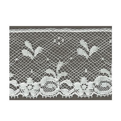 Dentelle de Calais Tulle 40mm Frou-Frou Tulle Blanc - PRIX AU METRE