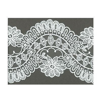 Dentelle Tulle Polyester Frou-Frou 80mm Tulle Blanc - PRIX AU METRE