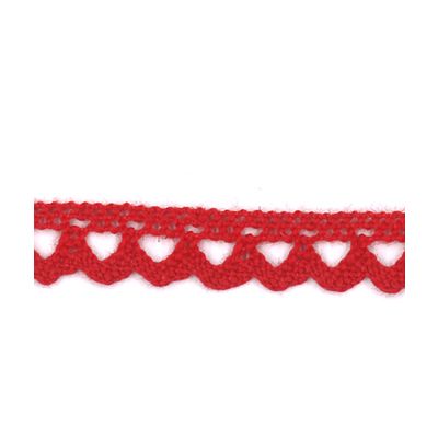 Dentelle Galon Coton Frou-Frou 8mm Rouge vif - PRIX AU METRE
