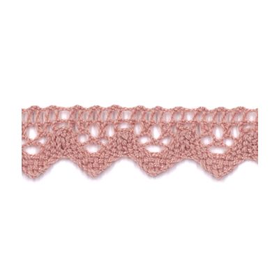 Dentelle Galon Coton Frou-Frou 12mm Rose poudré - PRIX AU METRE