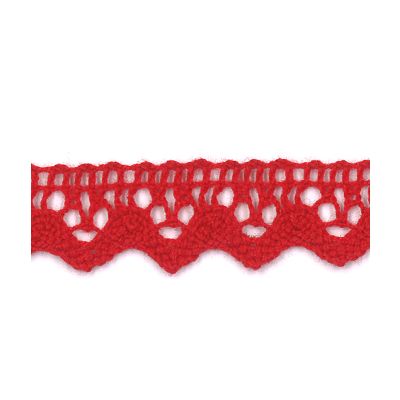 Dentelle Galon Coton Frou-Frou 12mm Rouge vif - PRIX AU METRE