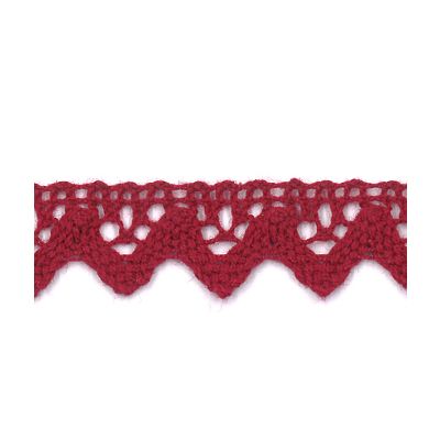 Dentelle Galon Coton Frou-Frou 12mm Bordeaux - PRIX AU METRE