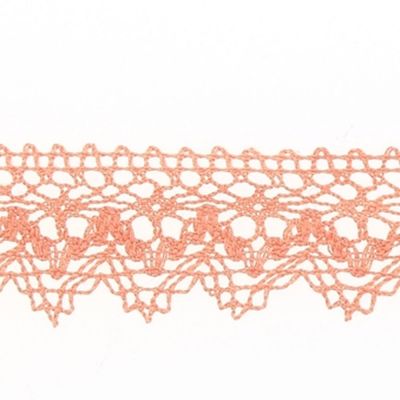 Dentelle Coton Uni 25mm Corail - PRIX AU METRE
