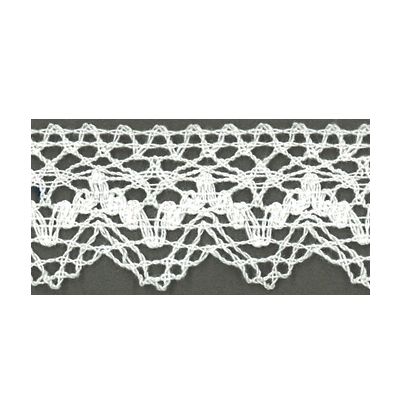 Dentelle Galon Coton Frou-Frou 25mm Blanc - PRIX AU METRE