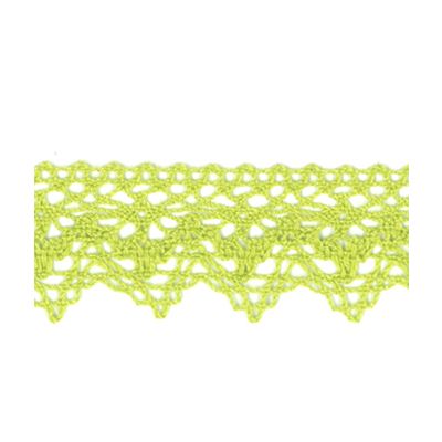 Dentelle Galon Coton Frou-Frou 25mm Vert pomme - PRIX AU METRE