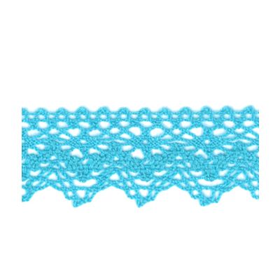 Dentelle Galon Coton Frou-Frou 25mm Turquoise - PRIX AU METRE