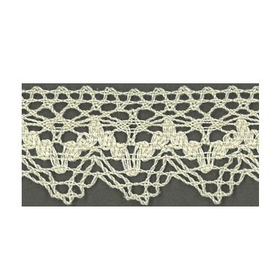 Dentelle Galon Coton Frou-Frou 25mm Blanc cassé - PRIX AU METRE