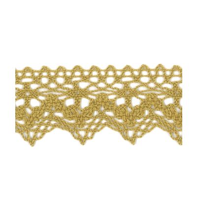 Dentelle Galon Coton Frou-Frou 25mm Jaune Moutarde - PRIX AU METRE