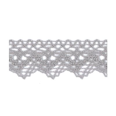 Dentelle Galon Coton Frou-Frou 25mm Gris perle - PRIX AU METRE