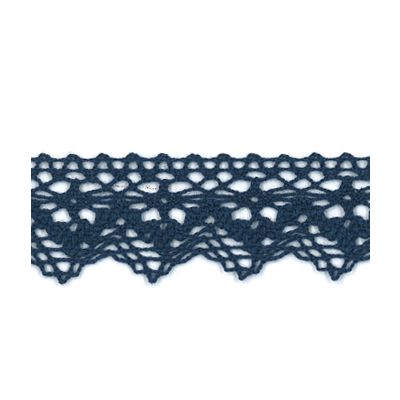Dentelle Galon Coton Frou-Frou 25mm Bleu foncé - PRIX AU METRE