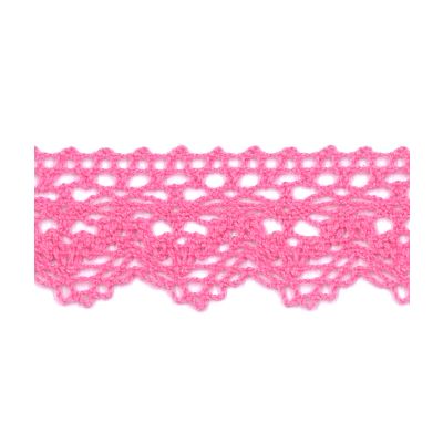 Dentelle Galon Coton Frou-Frou 25mm Rose - PRIX AU METRE