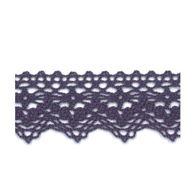 Dentelle Galon Coton Frou-Frou 25mm Myrtille - PRIX AU METRE