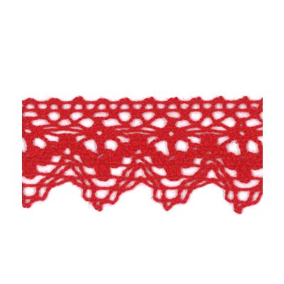 Dentelle Galon Coton Frou-Frou 25mm Rouge vif - PRIX AU METRE