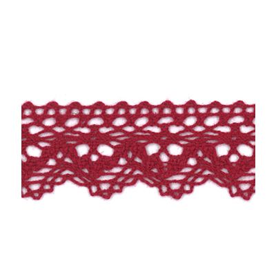 Dentelle Galon Coton Frou-Frou 25mm Bordeaux - PRIX AU METRE