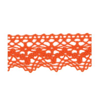 Dentelle Galon Coton Frou-Frou 25mm Orange - PRIX AU METRE