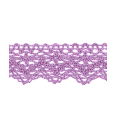 Dentelle Galon Coton Frou-Frou 25mm Violet clair - PRIX AU METRE