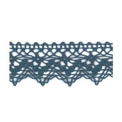 Dentelle Galon Coton Frou-Frou 25mm Bleu Gris - PRIX AU METRE