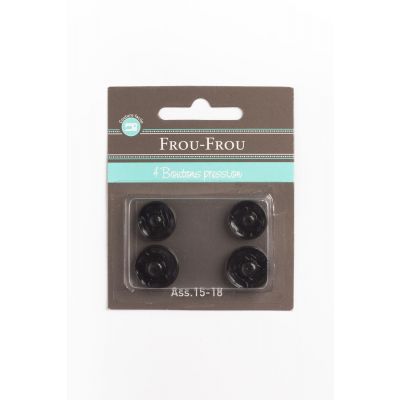 4 Boutons pression argent lot de 15-18mm