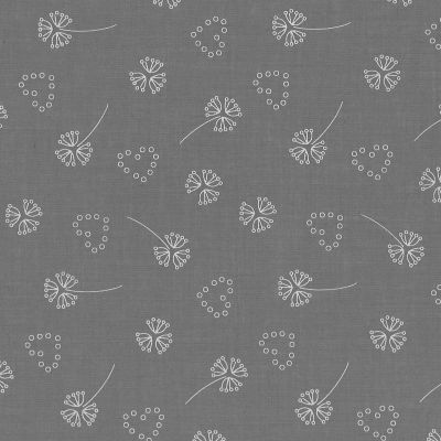 TISSU FROU-FROU ODONATA Coeur Gris foncé Laize de 150cm - PRIX AU METRE