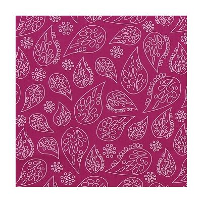 TISSU FROU-FROU A BICYCLETTE CAMELIA Motif Feuille Laize de 150cm - PRIX AU METRE