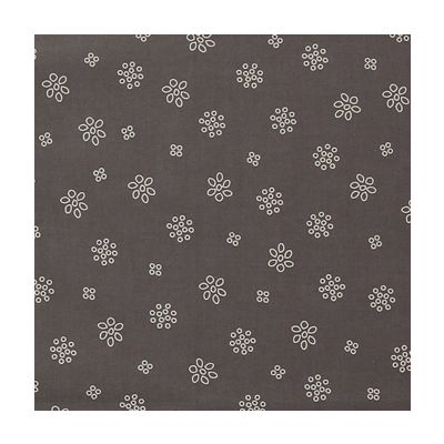 TISSU FROU-FROU A BICYCLETTE TAUPE Motif Fleur Laize de 150cm - PRIX AU METRE