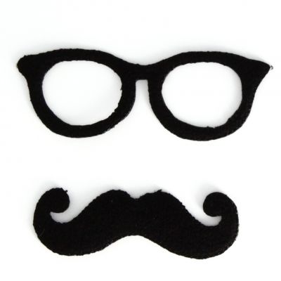 THERMOCOLLANT RECREATYS Collection Moustache Lunette noires