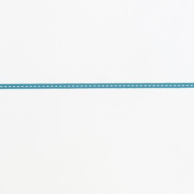 Ruban gros Grain surpiqué Turquoise - PRIX AU METRE