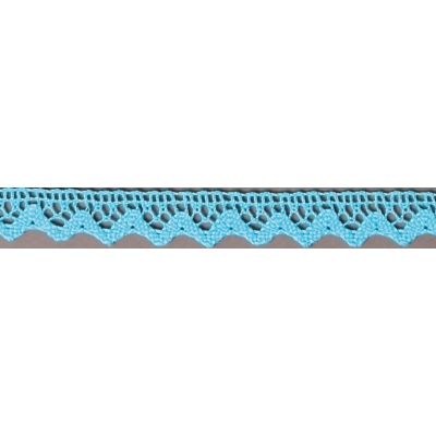 Dentelle Galon Fantaisie Coton Frou-Frou 12mm Bleu lagon - PRIX AU METRE