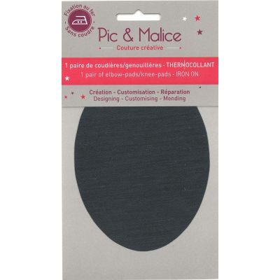 Pic & Malice coudiere/genouillere thermocollant uni Gris
